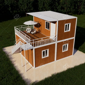 Terrace Stairs Eco-friendly Flat packing container house 