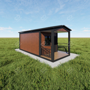 Tipo A pináculo madera grano balcón casa desmontable